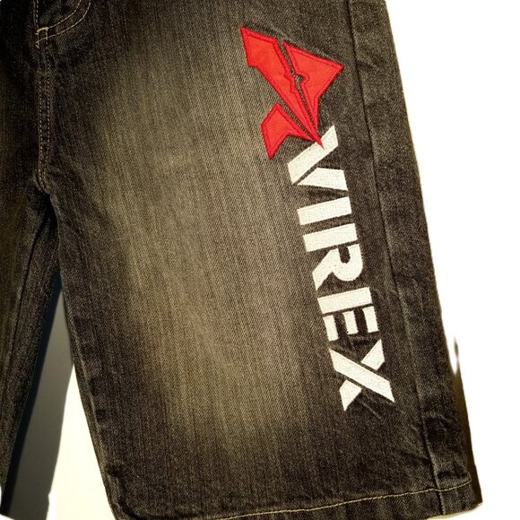 AVIREX Shorts  Boys size 12  2 pc lot  Denim  Stitching  Arizona Cargo Tan VGC - Picture 3 of 13